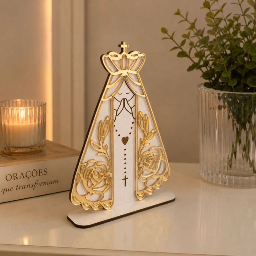 Nossa Senhora Aparecida lembrancinha Batizado Primeira Comunhão Eucaristia Crisma MDF Acrílico