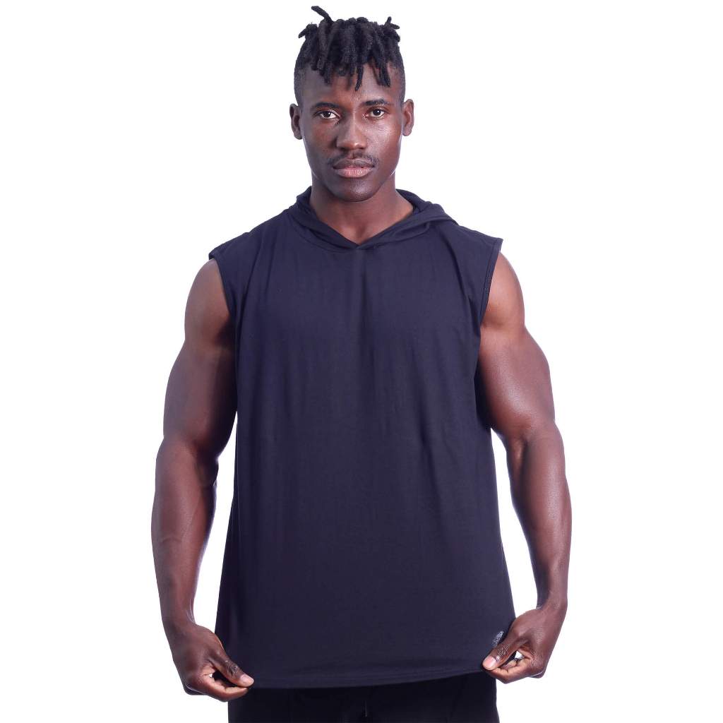 Regata Machão Com Capuz Longline MXD Conceito Cor Lisa Musculação Academia Lazer Casual Preta Branca