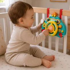 Brinquedo Infantil Volante Interativo Com Sons e Luzes Divertido Intuitivo Para Bebes - Castela