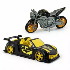 Kit Carrinho + Moto do Batman 37cm | Carro Brinquedo Porsche Luxo Batmóvel | Edição Gotham | INMETRO | QUEEN SHOP