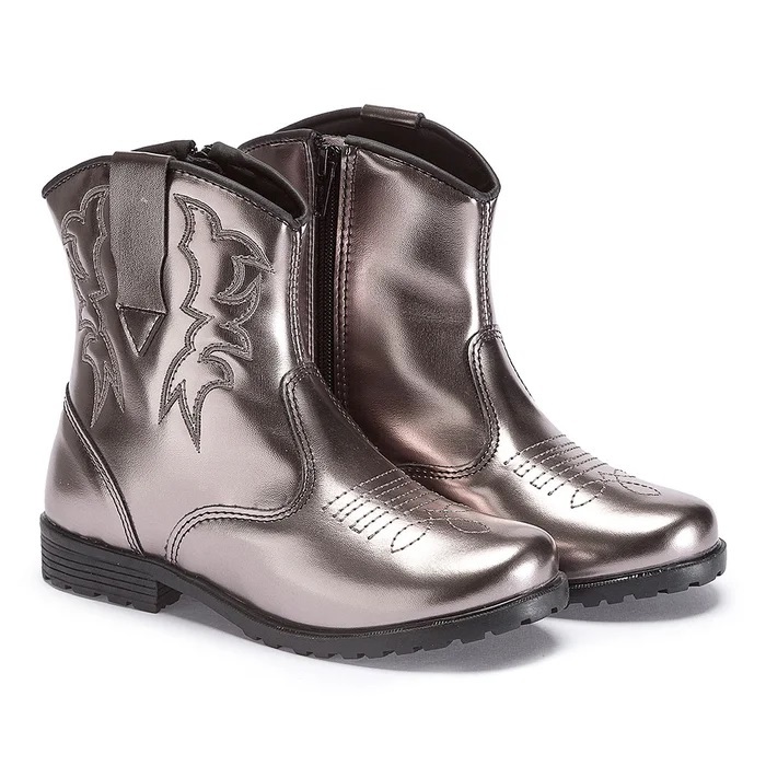 Bota Infantil Country Pequito Feminina Fashion Boiadeira Texana Metalizada 77702