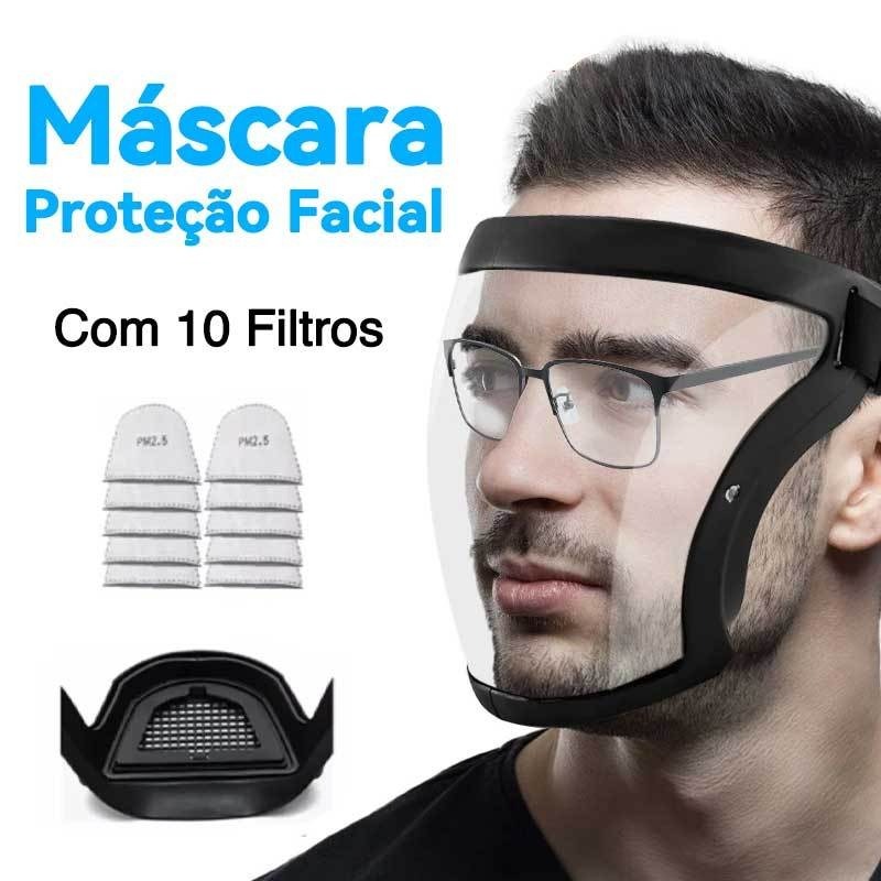 Máscara Transparente de Proteção | PM2.5 Reutilizável, Antiembaçante, Ideal para Trabalho e Atendimento ao Público