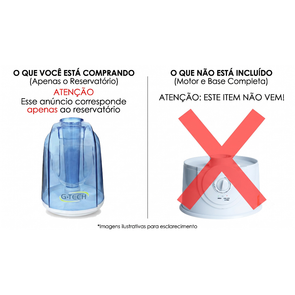 POTE RESERVATORIO DE AGUA USO EXCLUSIVO P/ UMIDIFICADOR ALLERGY FREE DUAL 3L (SÓ A PARTE DE CIMA)