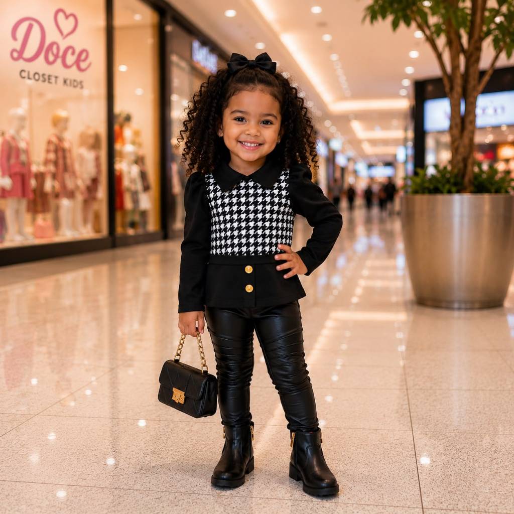 Conjunto de menina infantil - Conjunto luxo mini diva blogueirinha 1 A 10 anos - Roupa Menina Fashion