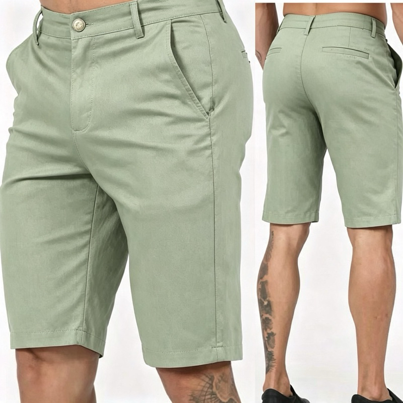 Bermuda Masculina Slim Casual  O Equilíbrio Entre Conforto e Elegância no Dia a Dia Bermuda Slim  Sarja com Elastano