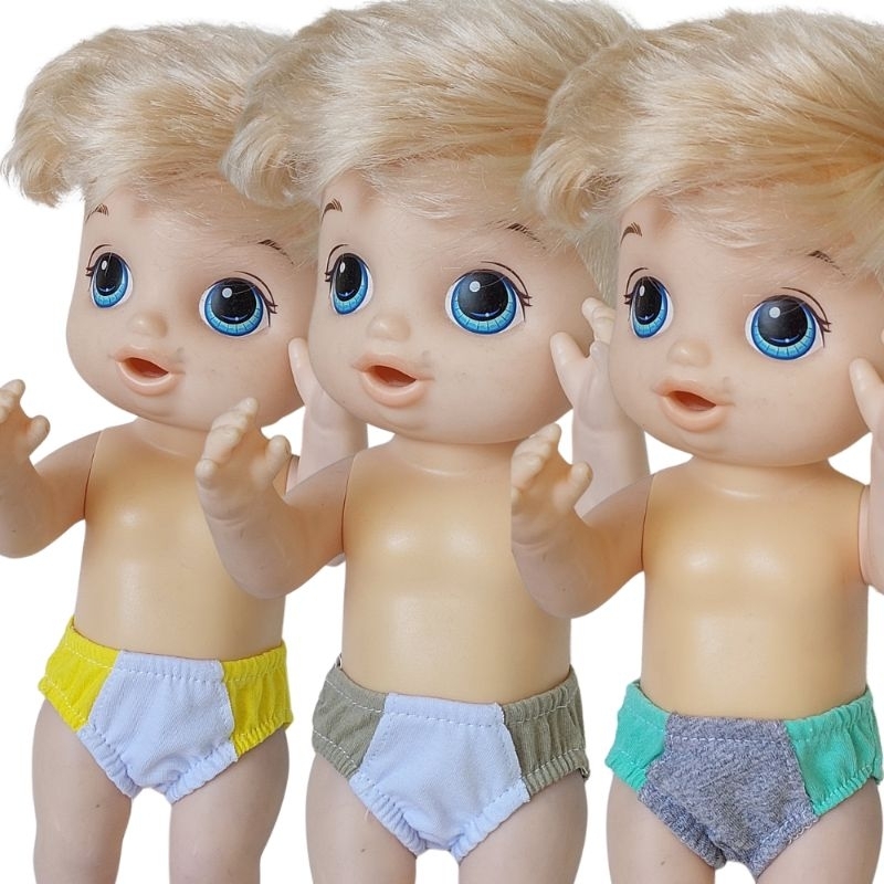 Cueca Kit C/3 Peça Para Boneca Baby Alive Bebê Reborn