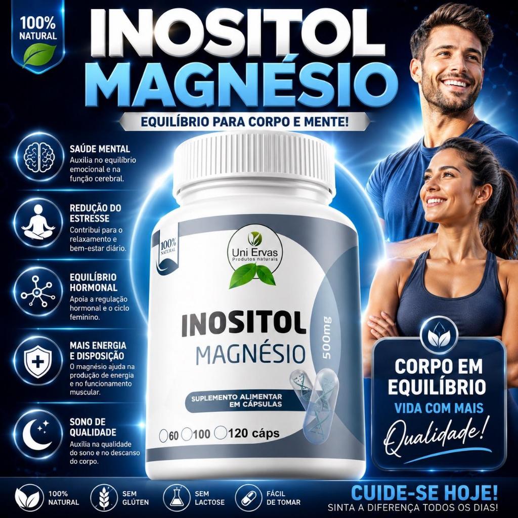 MAGNÉSIO INOSITÓL 500MG - 120 CÁPSULAS ORIGINAL