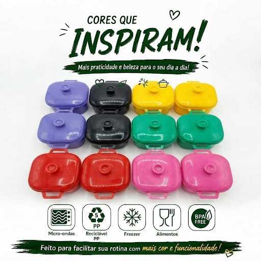 KIT/JOGO 2a12 peças de Panelas para Microondas Caçarolas1,5 Litros/Potes multiuso/freezer/plastico/original
