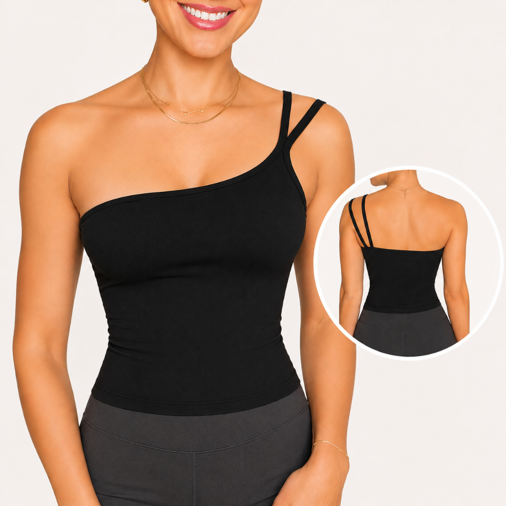 Regata Um Ombro Só Feminina Blusa Tomara que Caia Top Tube Suplex Blusinha Moda Y2k Gringa Alcinha