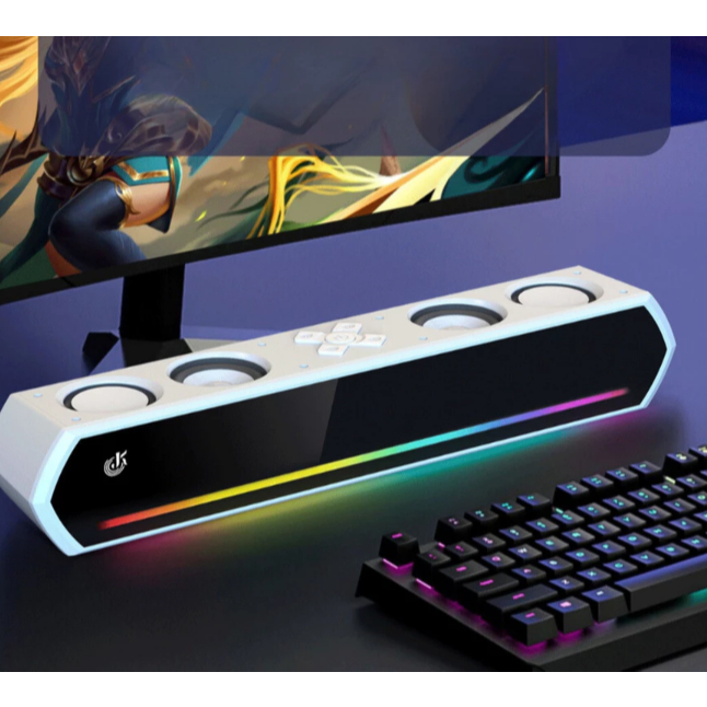 Caixa de Som Bluetooth Potente Com 4 Alto Falantes Soundbar PC Notebook TV