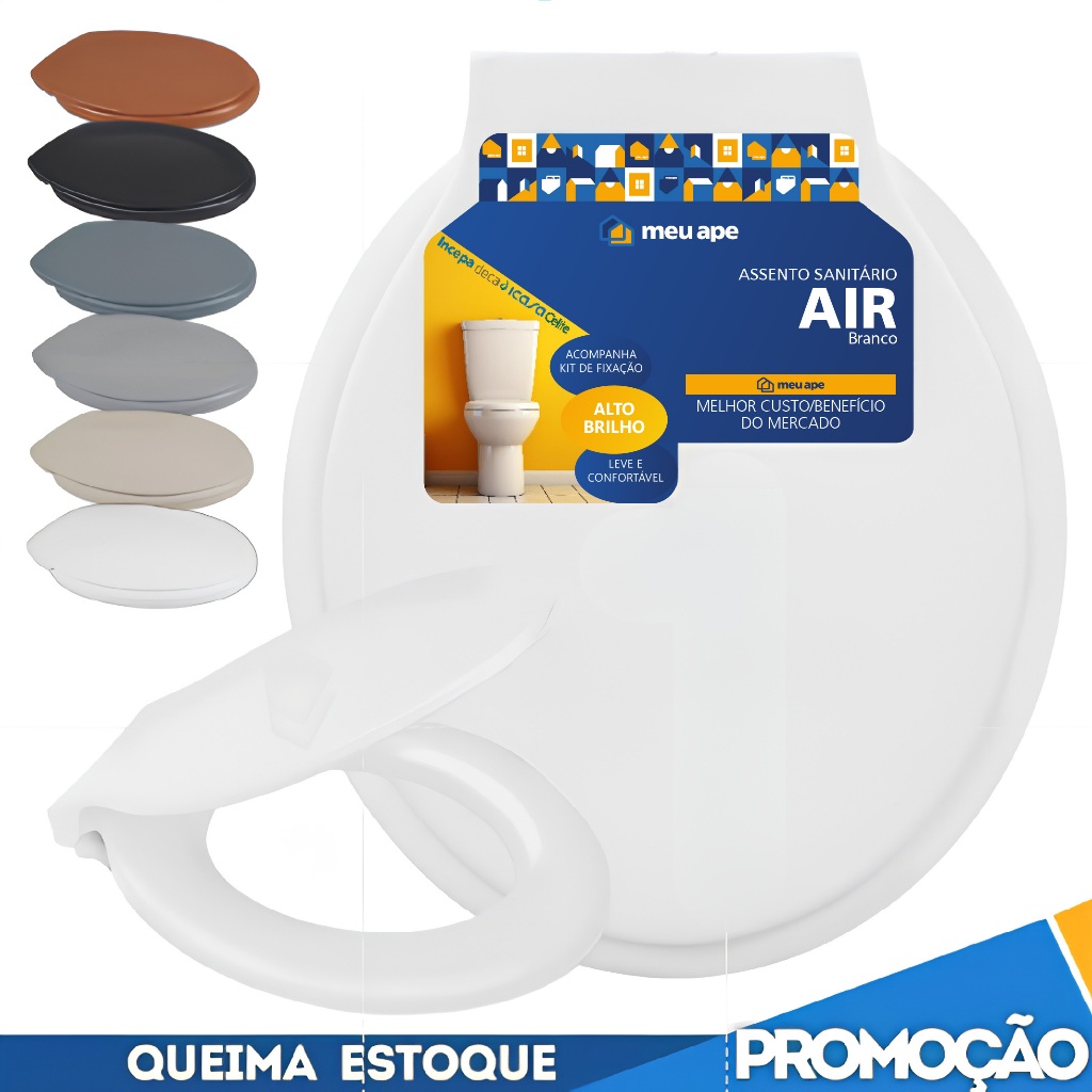 Assento Sanitário Tampa Vaso Redondo Oval Air Universal Basico Deca Celite Icasa Logasa Incepa Comum