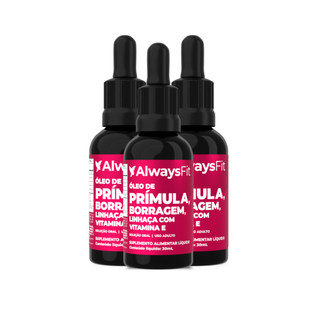 Composto Meno AlwaysFit  | Óleo de Prímula + Óleo de Borragem + Óleo de Linhaça + Vitamina E | 30ml - 3 Un