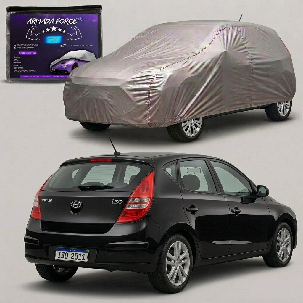 Capa Proteção De Carro - HYUNDAI i30 - 100% Impermeável Sem Forro Forro Parcial e Forro Total