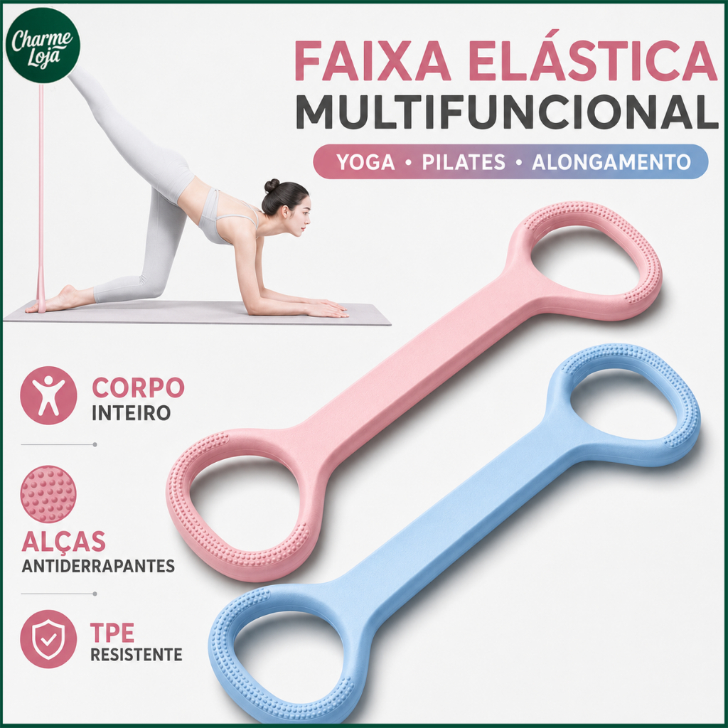 Faixa de Resistência em Silicone 25 Libras Treinamento Costas Braços Ombro Aparelho de Alongamento Fitness