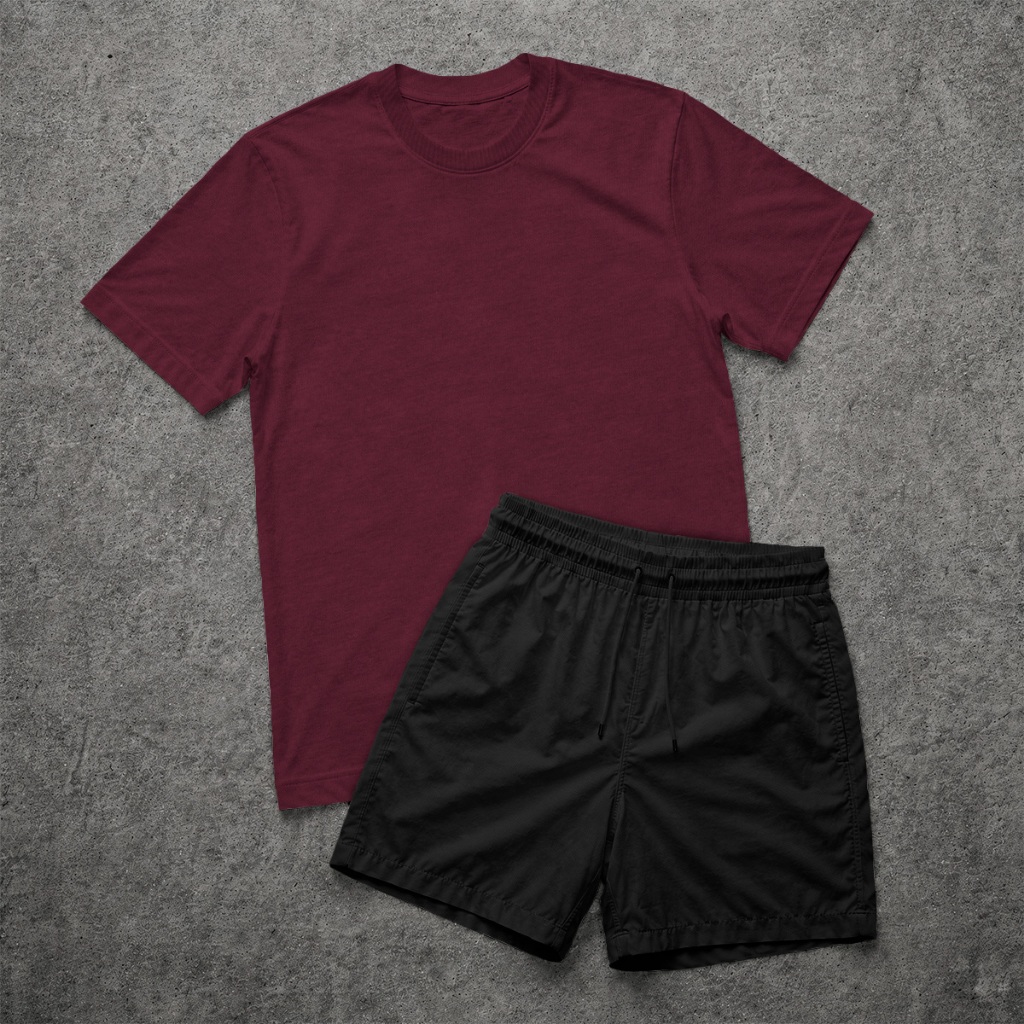 Conjunto Masculino Camiseta 100% Algodão + Short com Elastano Casual Confortável Verão