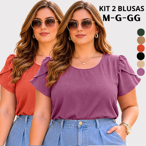 KIT 2 BLUSA SOCIAL FEMININA ELEGANTE BLUSAS FEMININAS ESTILOSA CONFORTAVEL BLUSINHAS FEMININO CONFORTAVEL MODA BLOGUEIRA