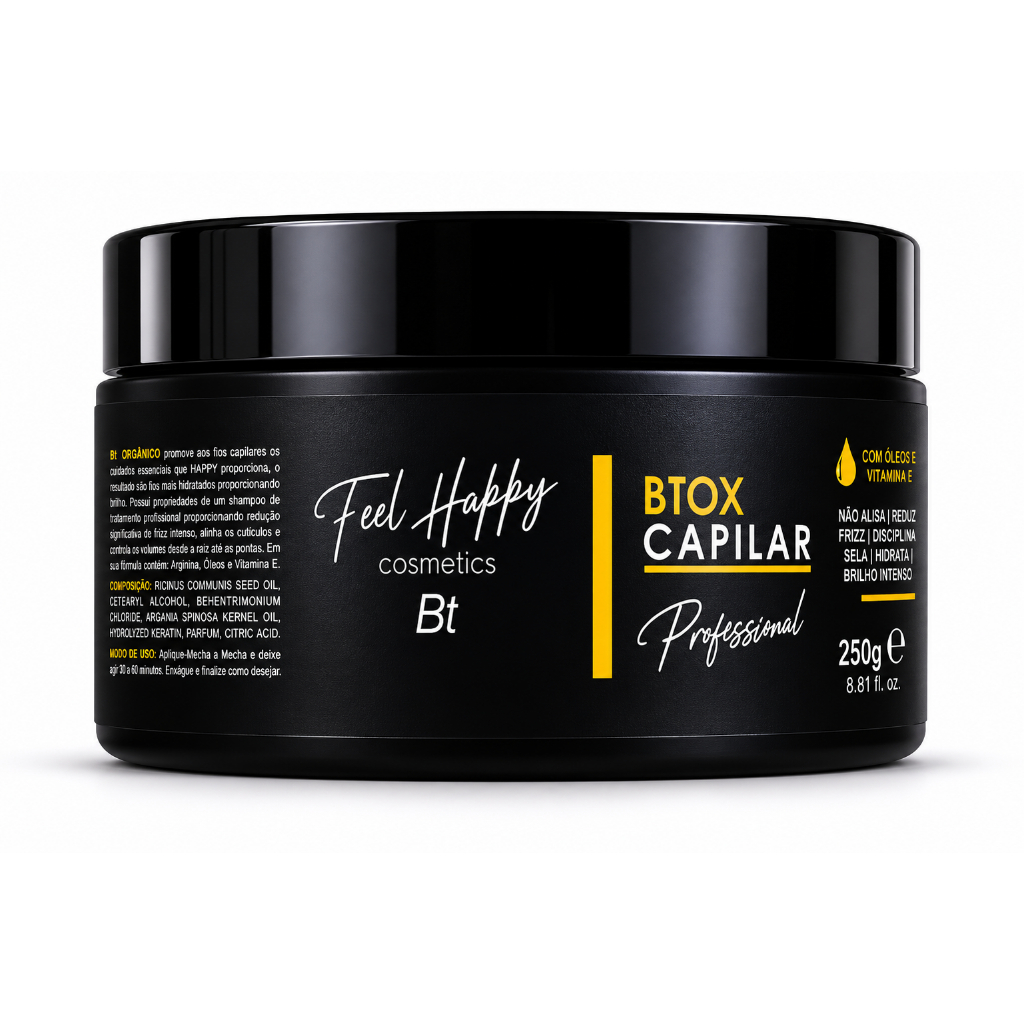 Máscara Capilar Anti Frizz BTox  250gr  Feel Happy