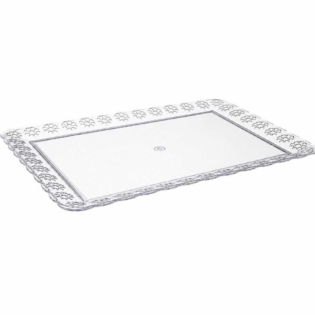 Bandeja Cristal Retangular 17x27CM Três Triângulos