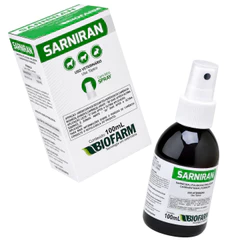 Biofarm Sarniran Spray 100mL – Antiparasitário e Antifúngico de Ação Rápida Para Cães e Gatos