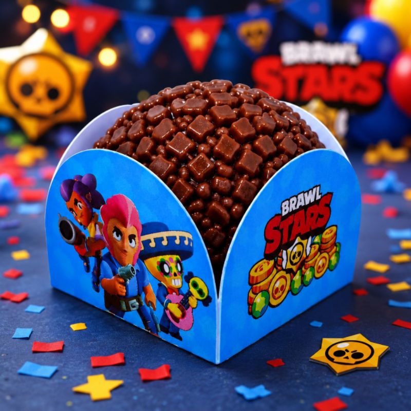 60/120/180 Forminhas Doces/Brigadeiro Personalizada Brawl -Lembrancinha-Festa Aniversário.