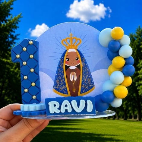 Vela cenário Nossa senhora da Aparecida/ Festa cenário Nossa senhora da Aparecida de biscuit