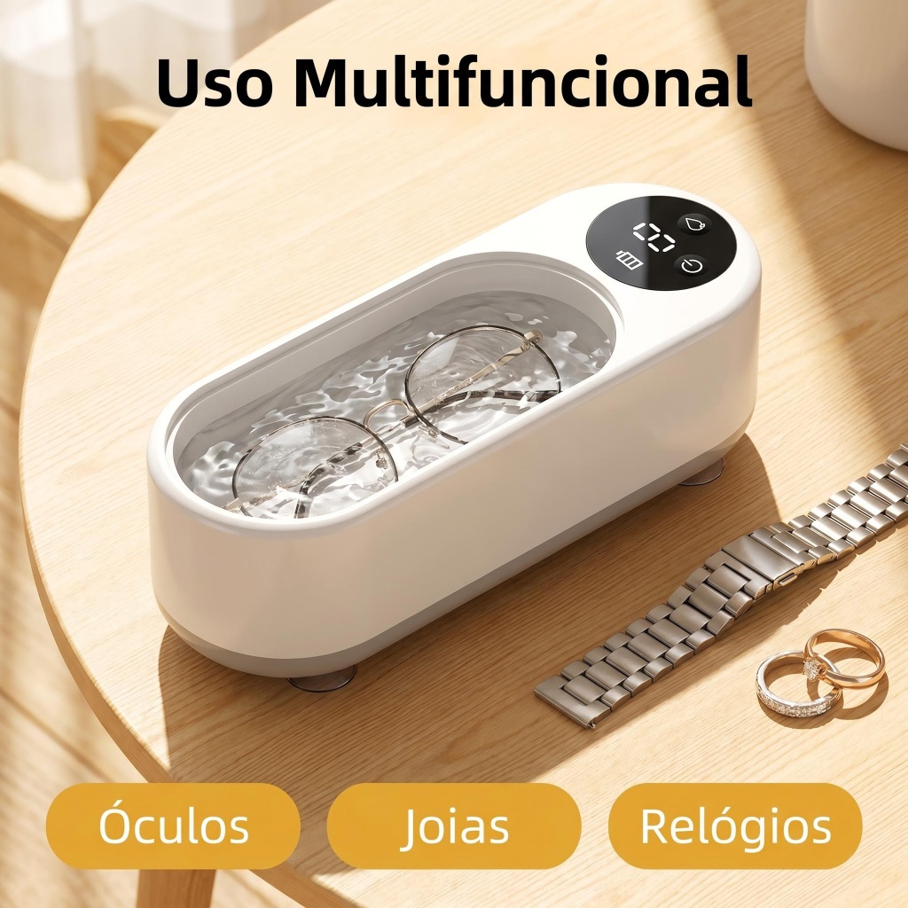Limpador Ultrassônico Doméstico para Óculos de Grau e Sol