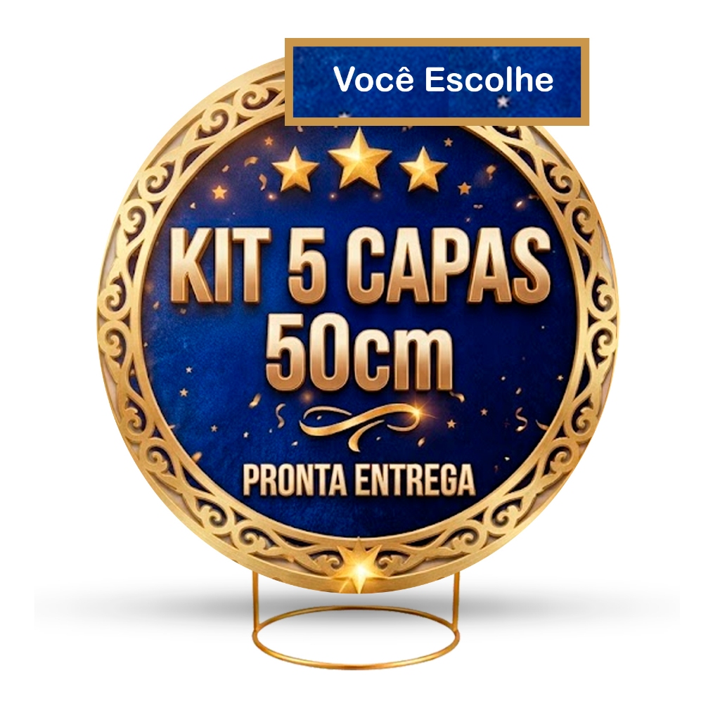 Kit 5 Painéis de Mesa Redondo 50cm Sublimação com Elástico - Escolha do Catálogo