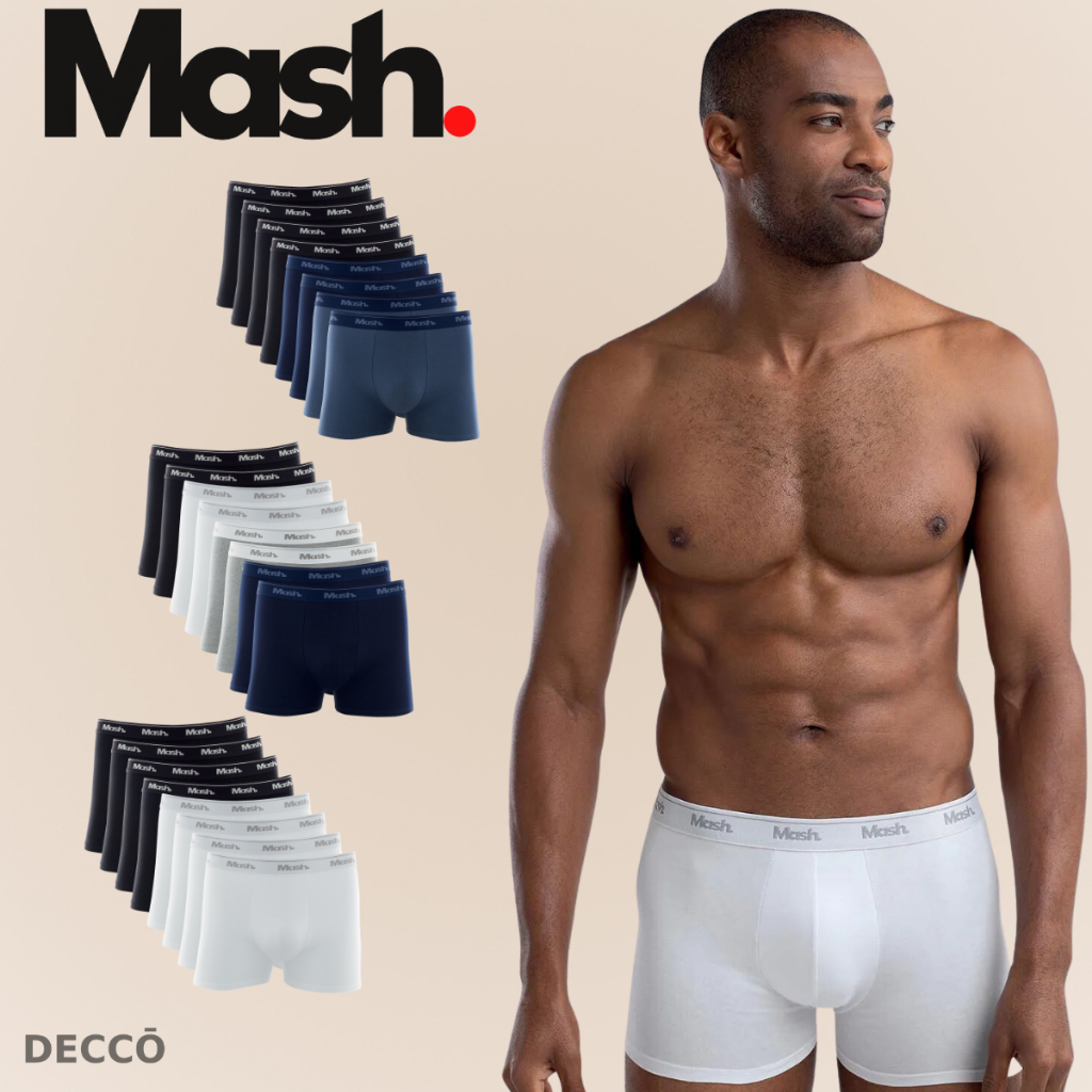 Kit 8 Cuecas Boxer Mash Masculino Adulto Box Em Algodão Cotton