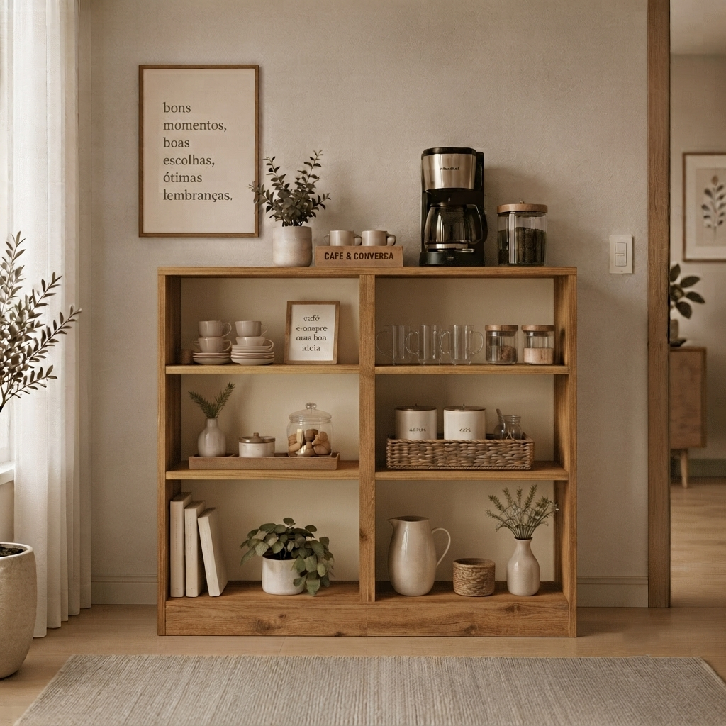 Livreiro Modular Bipartido Estante Multiuso para Sala e Escritório
