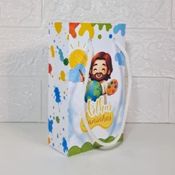 20 Sacolinhas Personalizadas com Nome e Idade Aniversário Festa Tema O Maior Pintor do Mundo