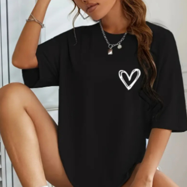 Camiseta Feminina Academia Treino Oversized Camisetão Longa Algodão Confortavel