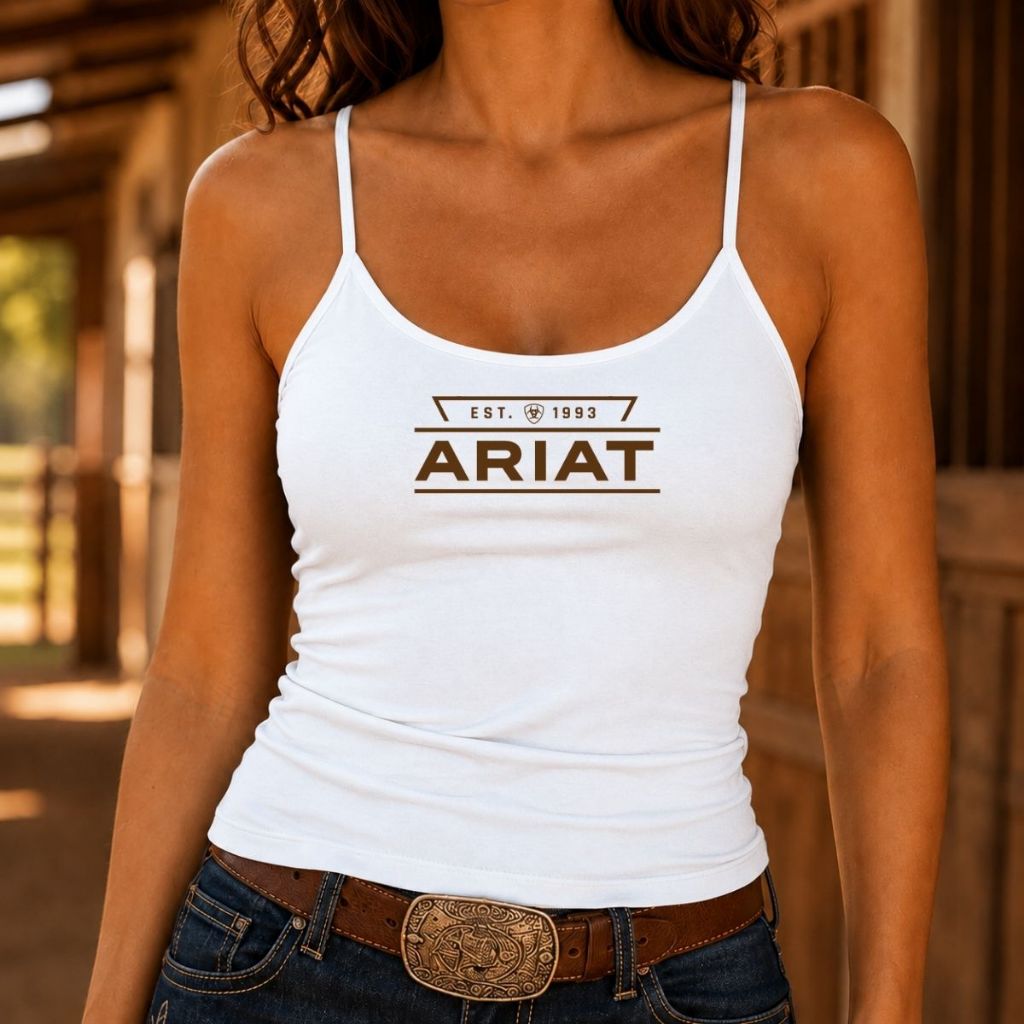 Regata Ariat Feminina Country Alcinha Lisa Cowboy Feminina Western Rodeio Premium