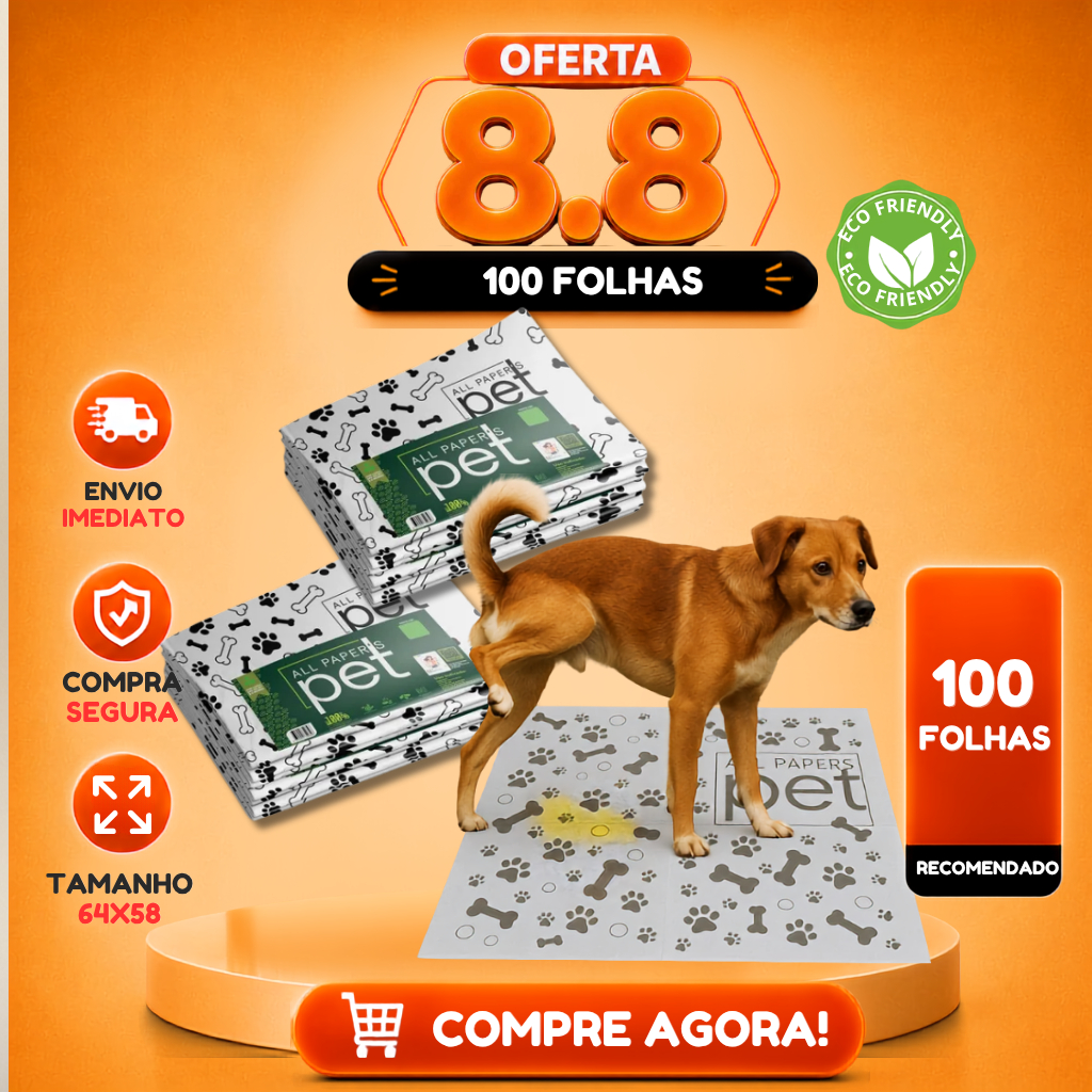 Kit Jornal Pet Higiênico 50/100/150/200 Folhas de alta Absorção - tamanho gigante