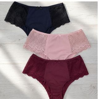 Lindas 3 calcinha microfibra plus size 50 ao 64 lateral rendada luxo super confortável