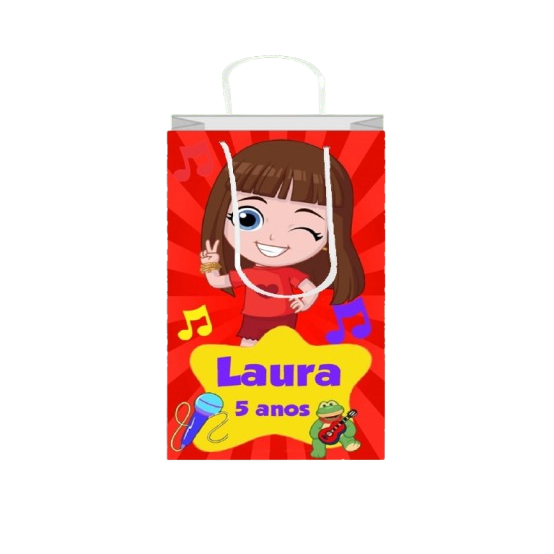 Sacolinha Luccas Neto Gi Aventureira Personalizada para Aniversário/ Lembrancinha Festa Infantil / Qualquer nome e idade