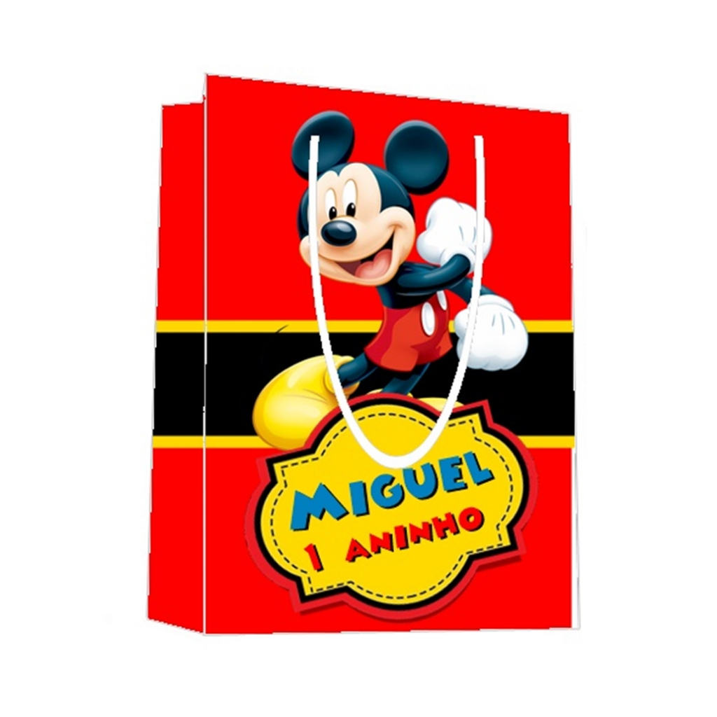 Sacolinha Mickey Personalizada para Aniversário/ Lembrancinha Festa Infantil / Qualquer nome e idade
