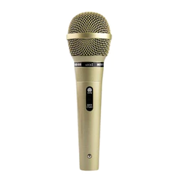 Microfone Dinâmico MXT MUD-515 com Fio Metal Prata Chave On/Off Cabo 4,5m OD 5mm Profissional para Voz e Eventos