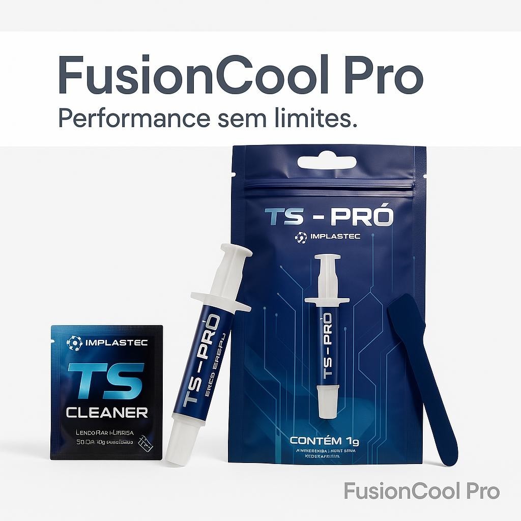 Implastec - Pasta Térmica TS Pro - Alta Condutividade /Espátula/ sachê de limpeza
