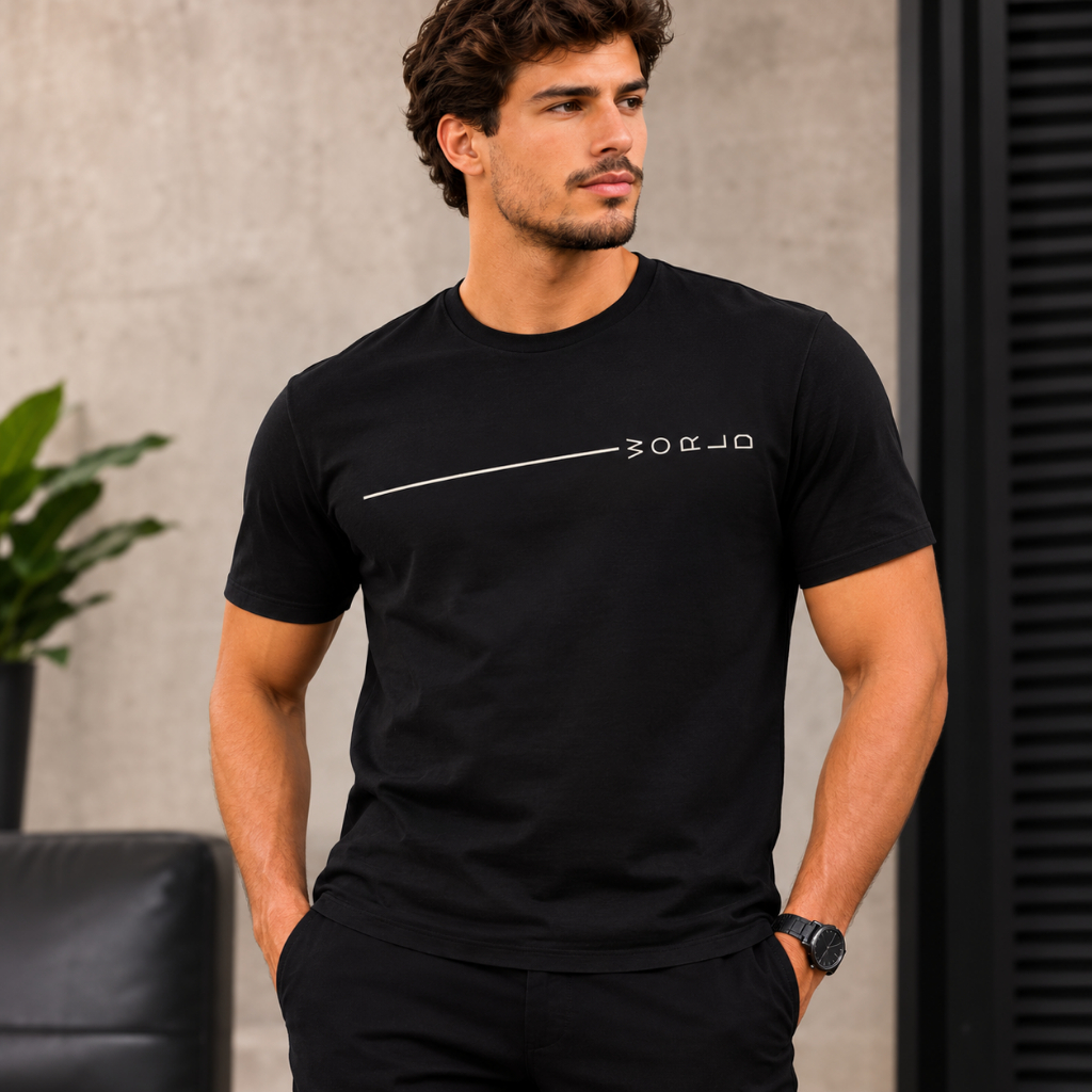 Camisa Masculina Slim MInimalista World Streerwear 100% Algodão Premium