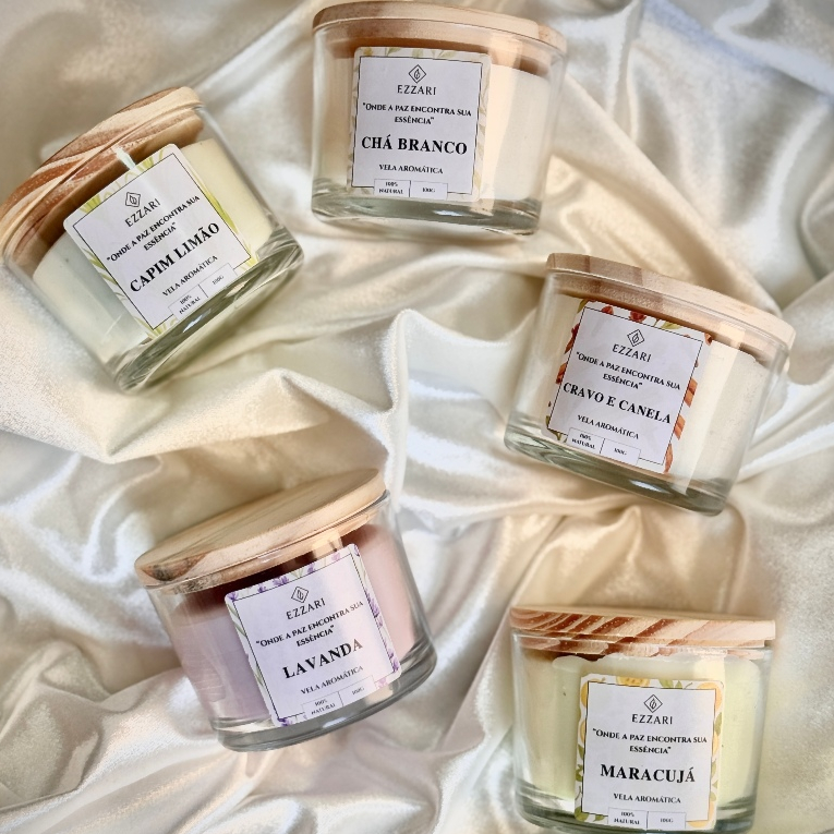 Velas Aromáticas Perfumadas Kit 2 ou 1 Artesanal de Vegetal para Presente Decorativa Lembrancinha
