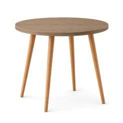 Mesa de Jantar Redonda 80 cm MDF Preta Pés de Madeira Pinus 4 Lugares Moderna