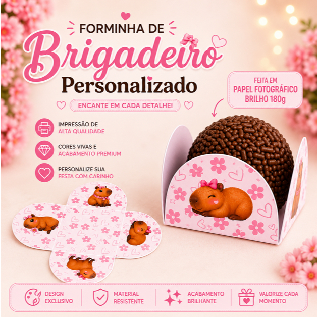 Forminha de Doces Capivara Personalizada no Tema /Lembrancinha de Festa /Aniversário