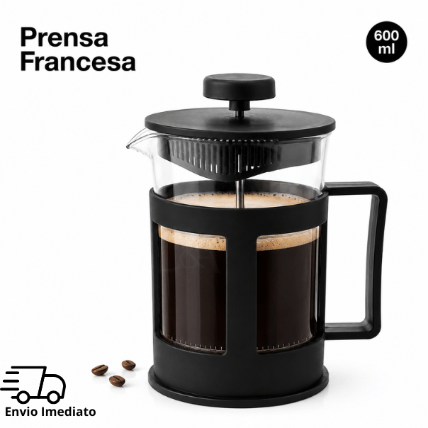 Cafeteira Prensa Francesa 600ml de Vidro com Filtro Removível para Café e Chá