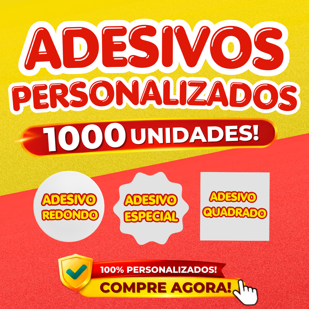 1000 Etiquetas Adesivas Personalizadas Varios Tamanhos