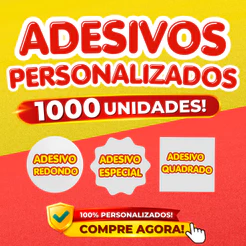 1000 Etiquetas Adesivas Personalizadas Varios Tamanhos