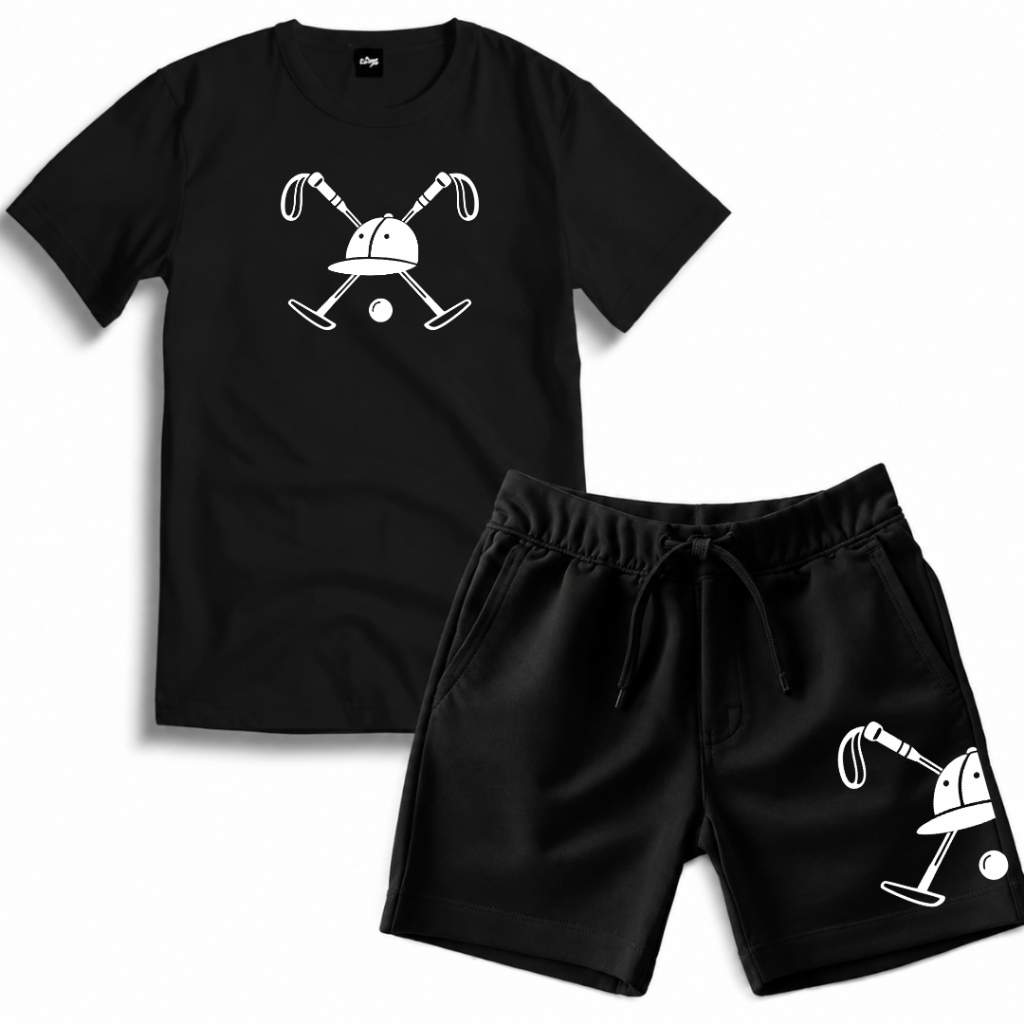 Conjunto Infantil Menino Camiseta Estampa Esporte  + Short Moletinho Premium Roupa Infantil Masculina Casual Confortável