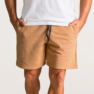 Short Moletom Masculino Moletinho com Bolsos Cós Elástico Cordão Ajustável Casual