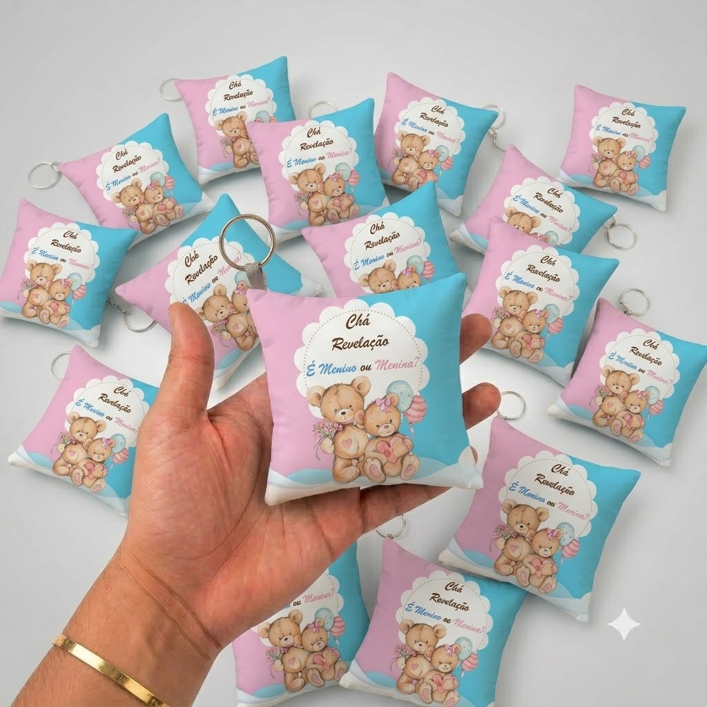 50/10un Almochaveiros Personalizados Lembrancinhas Ursinho Chá de Revelação Menina ou Menino
