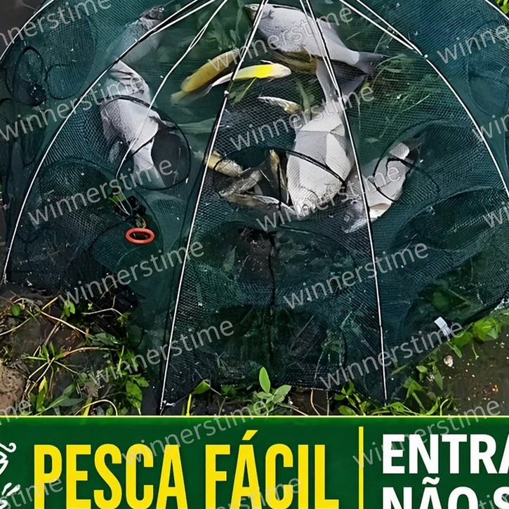Covo Armadilha Com 6 ou 8 Furos Pesca Peixes Siri Lambari Camarão Iscas Guarda Chuva//octogonal