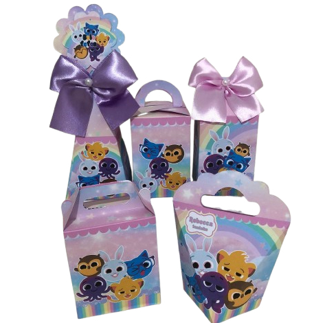 PEGUE E MONTE Kit de Caixinhas Personalizadas BOLOFOFOS  MENINA Lembrancinhas Festa Mimos Infantil Aniversários